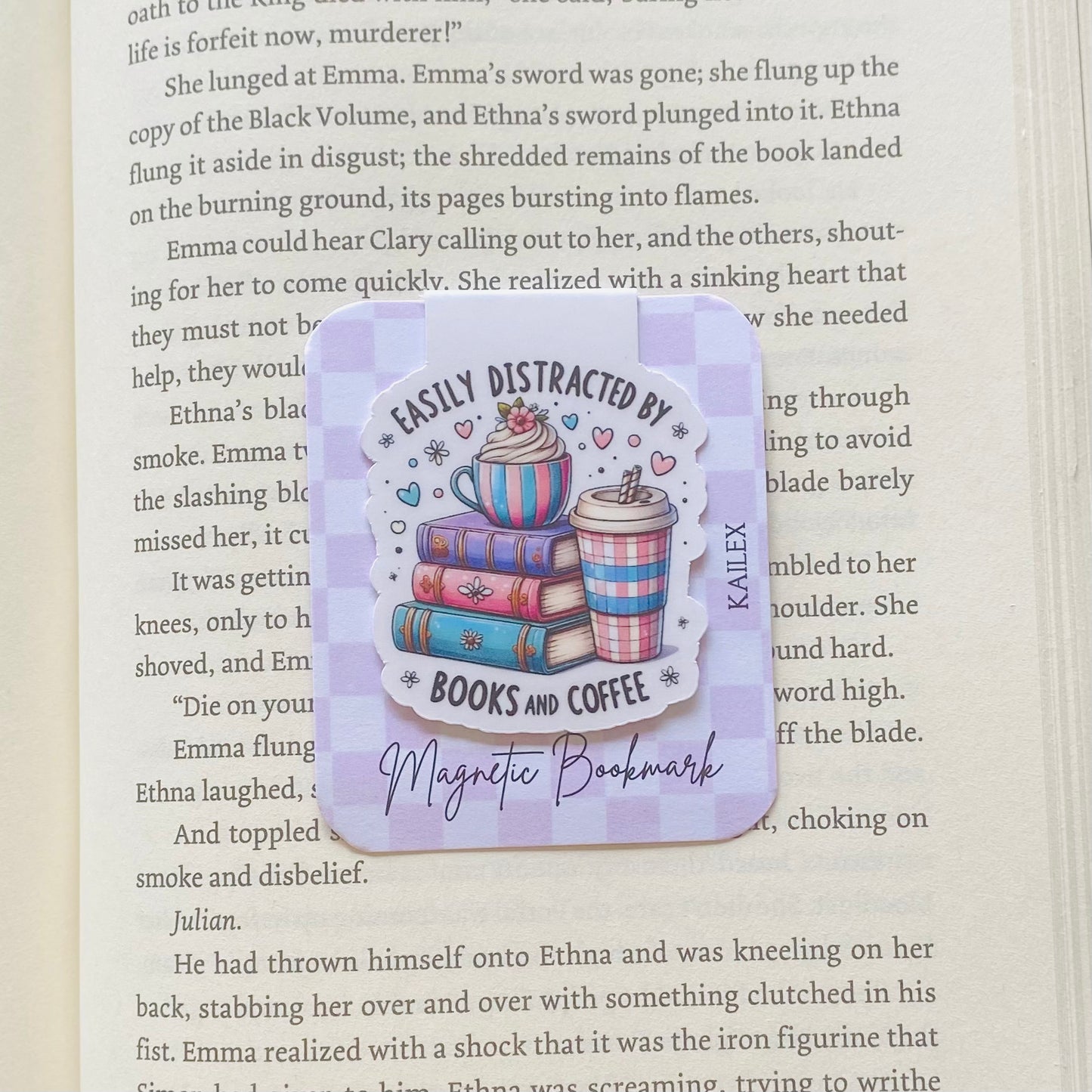 Easily distracted by books and coffee Magnetic Bookmark