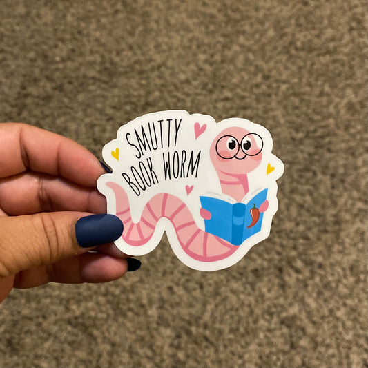 Smutty Book Worm 3" Sticker