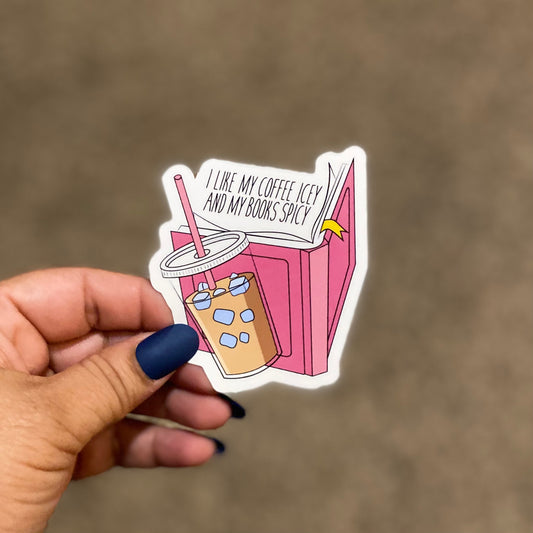 Spicy Books and Iced Coffee 3" Sticker