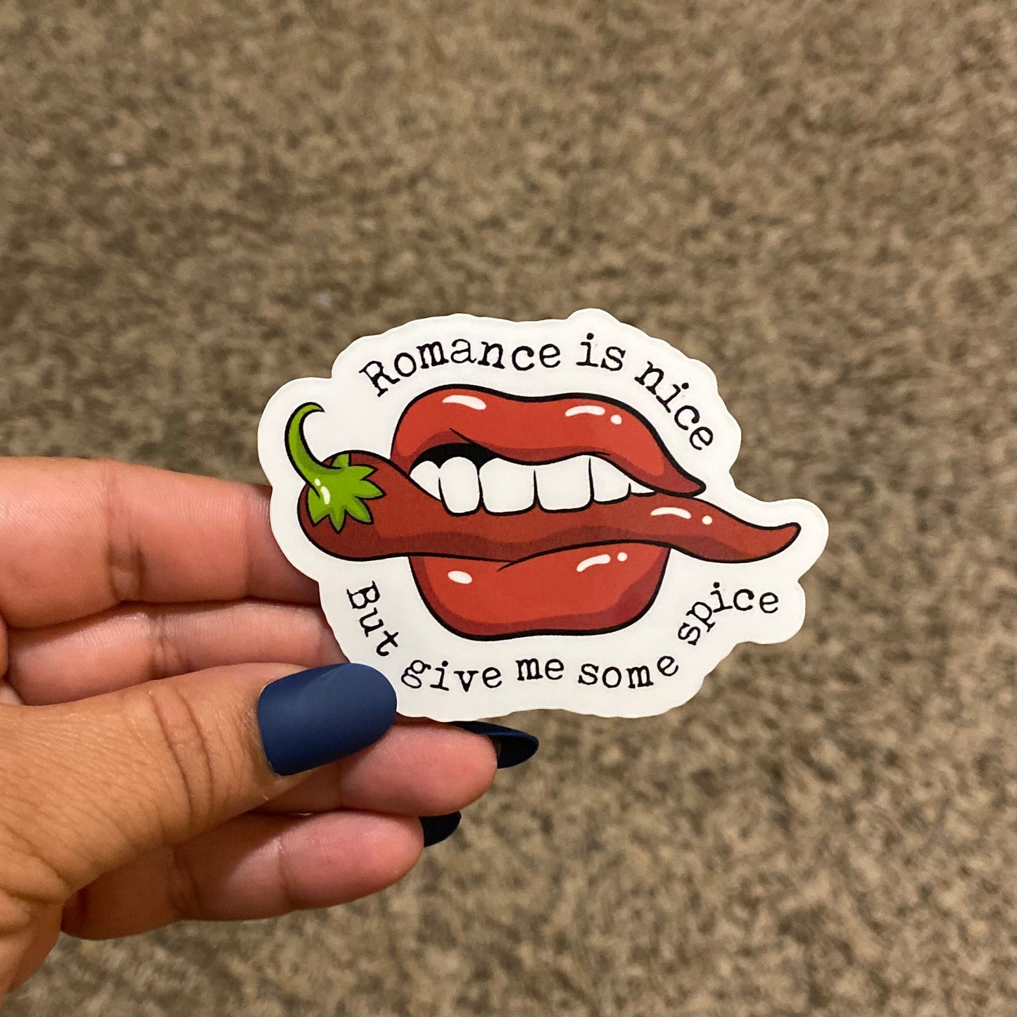 Romance is Nice Lips 3" Sticker
