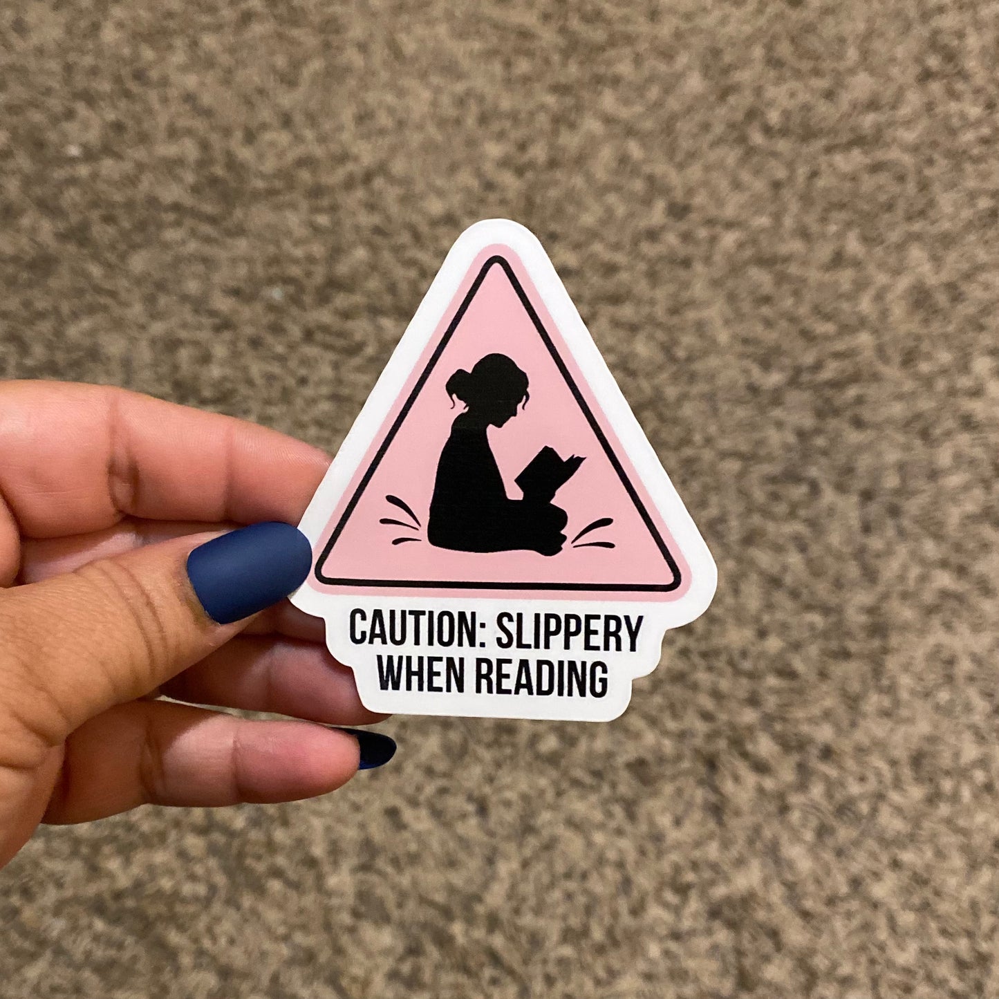 Slippery When Reading 3" Sticker