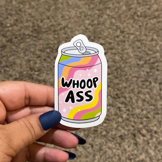 Whoop Ass Can 3" Sticker