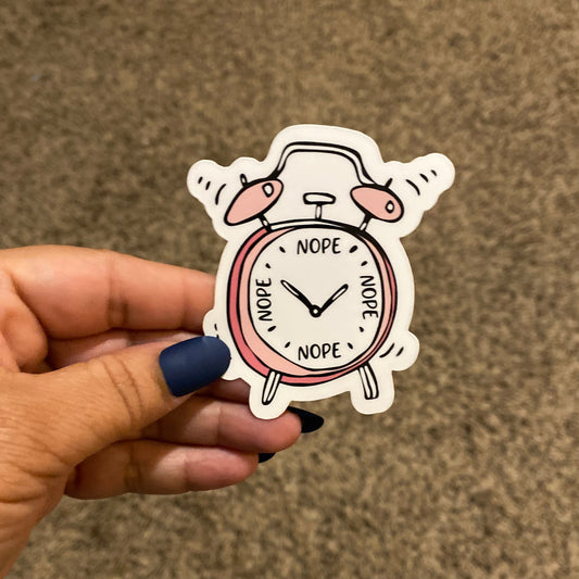 Nope Clock 3" Sticker
