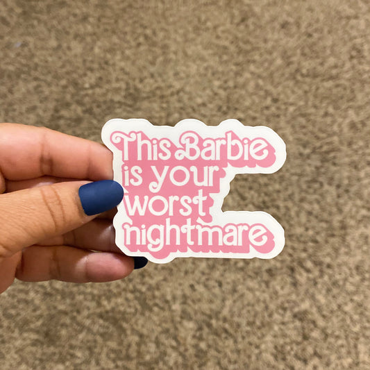 Worst Nightmare Pink 3" Sticker