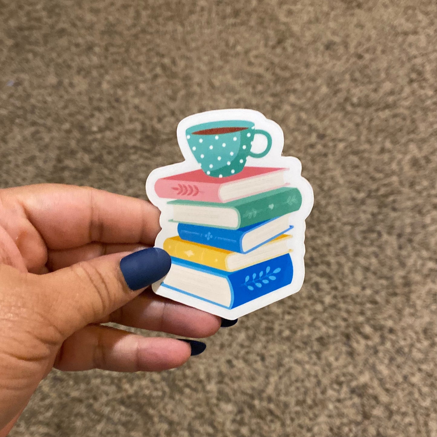 Stacked Books 3" Sticker