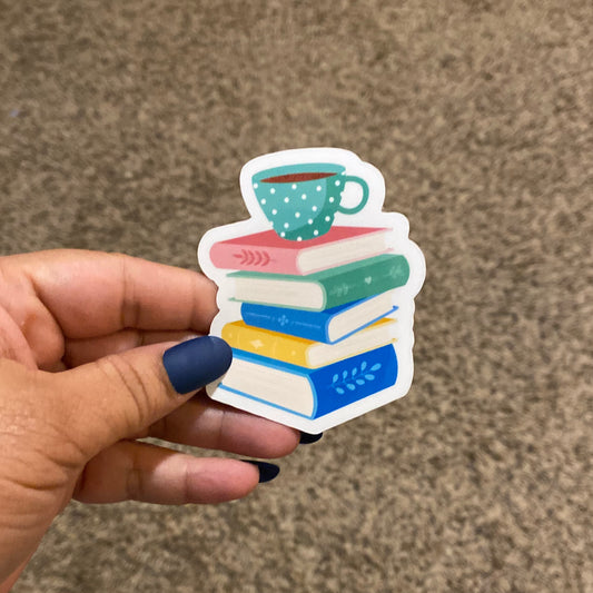 Stacked Books 3" Sticker