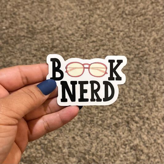Book Nerd Glasses 3" Sticker