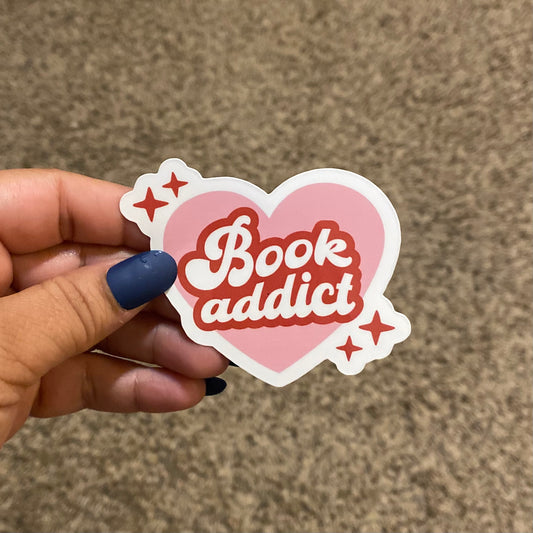 Book-addict Heart 3" Sticker