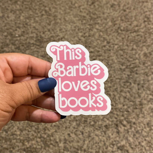 This Barbie Loves Books 3" Sticker