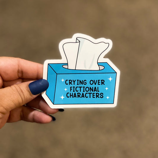 Crying Over Fictional Characters Book 3" Sticker
