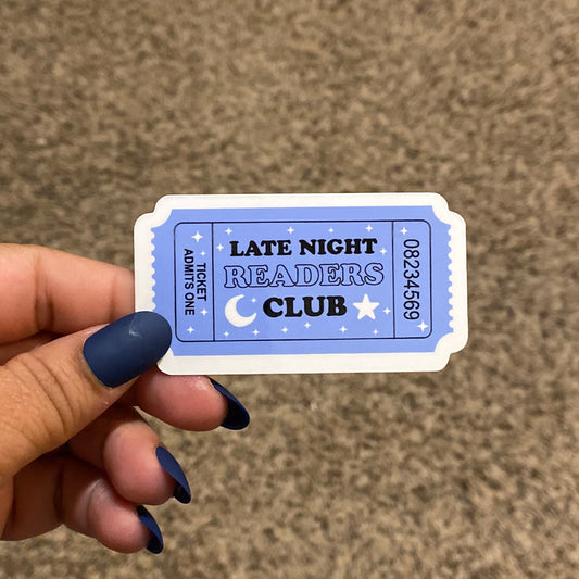 Late Night Readers Club Book 3" Sticker