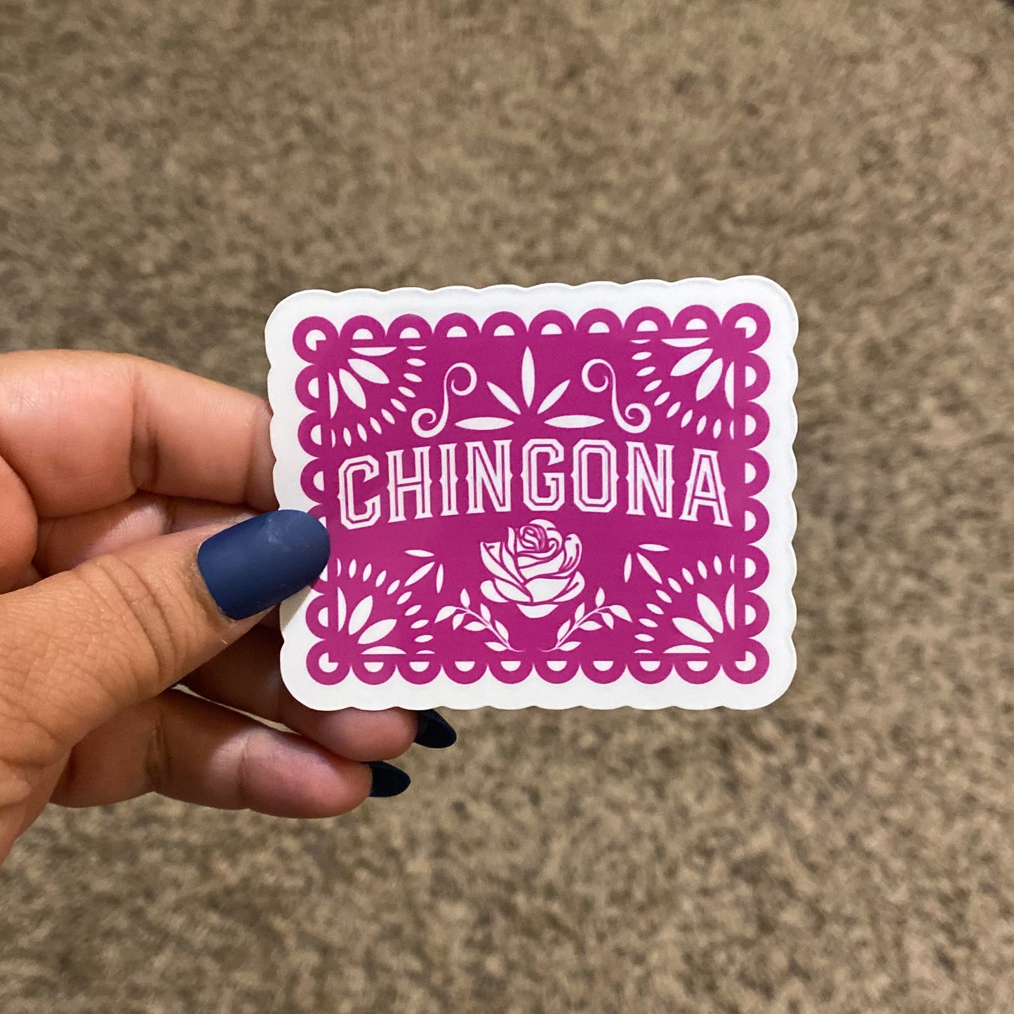 Chingona Papel Picado Spanish 3" Sticker
