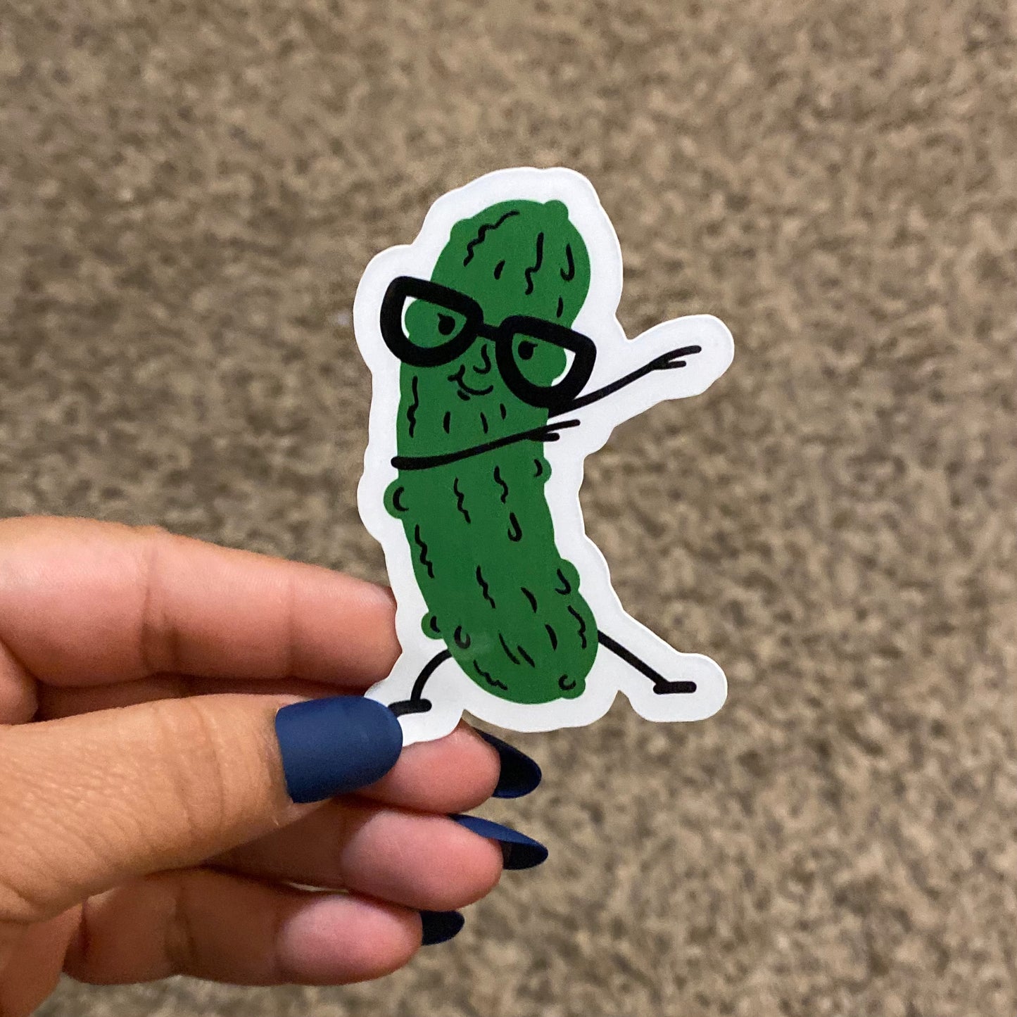 Hey Pickle With Glasses 3" Sticker