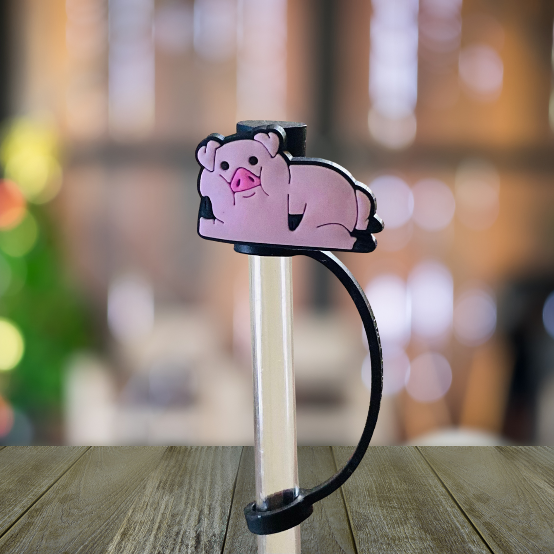 Hey There Piggy Straw Topper