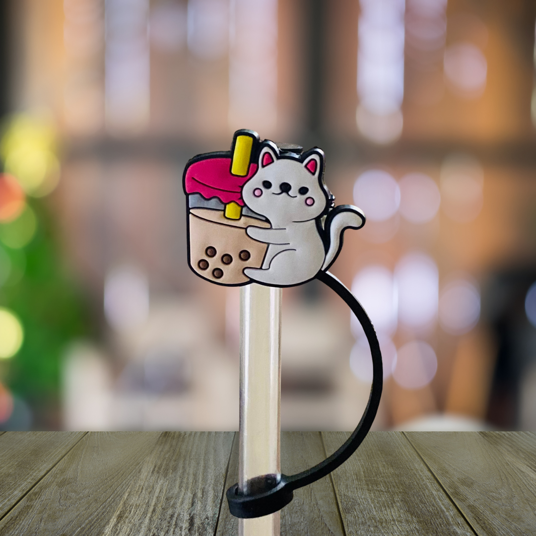 Boba Cat Straw Topper