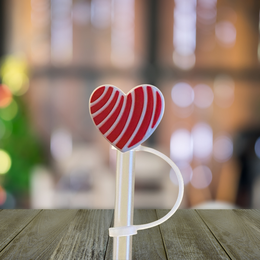 Concha Red Heart Straw Topper