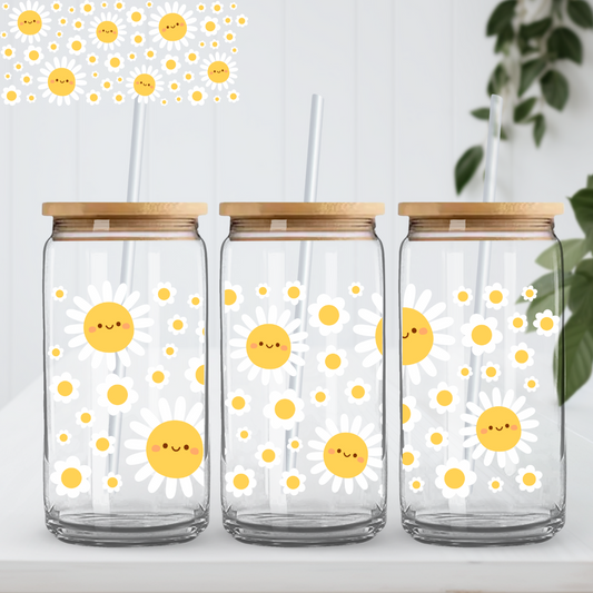 Happy Daisy Glass Cup