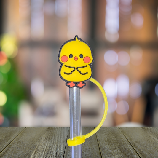 Yellow Chick Straw Topper