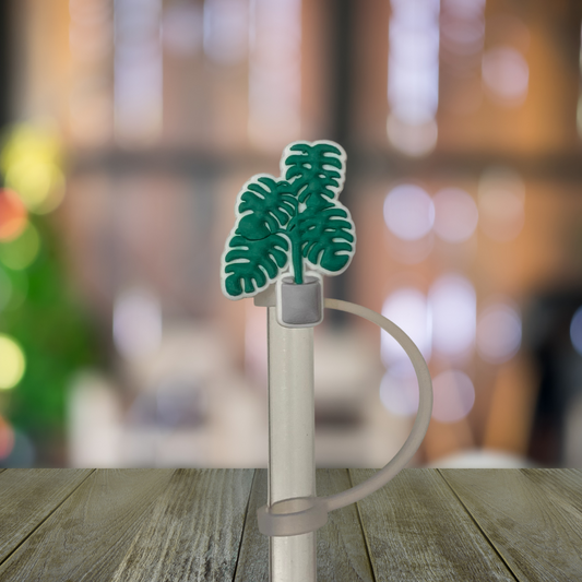 Monstera Straw Topper