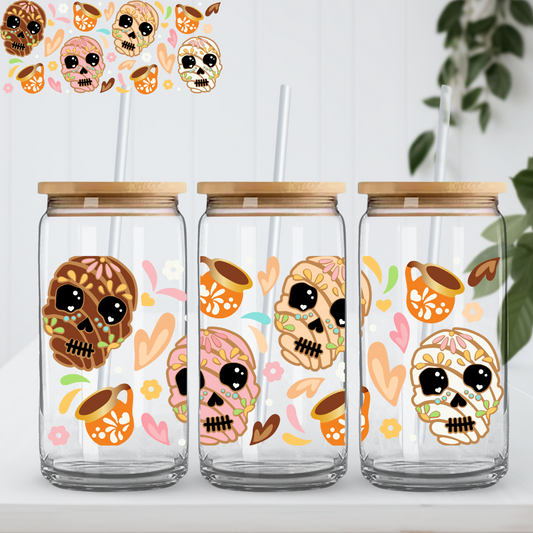 Day of the Dead Conchas Glass Cup