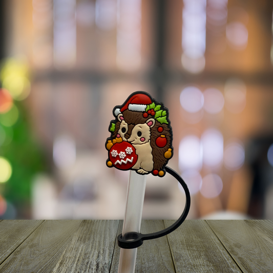 Christmas Hedge Hog Straw Topper