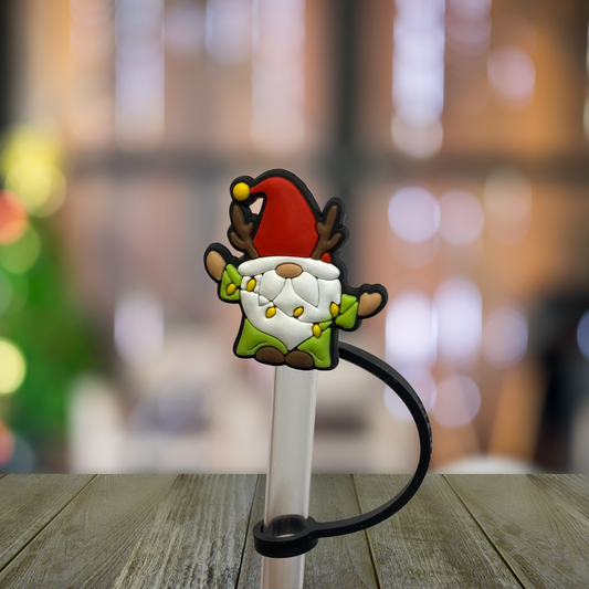 Reindeer gnome Straw Topper