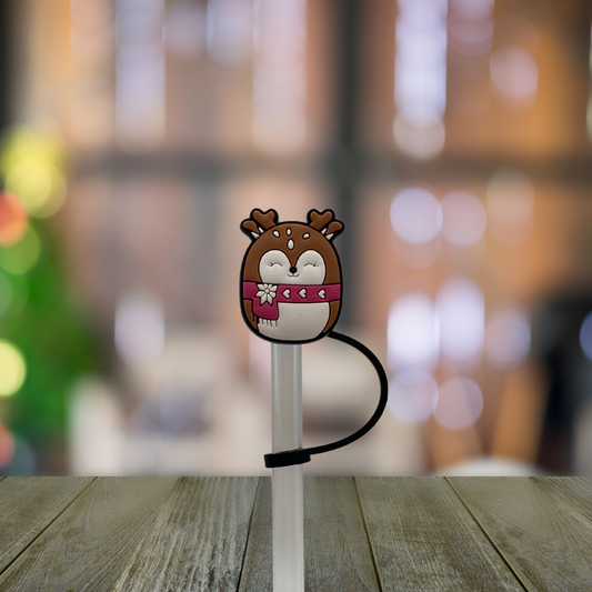 Round Reindeer Straw Topper
