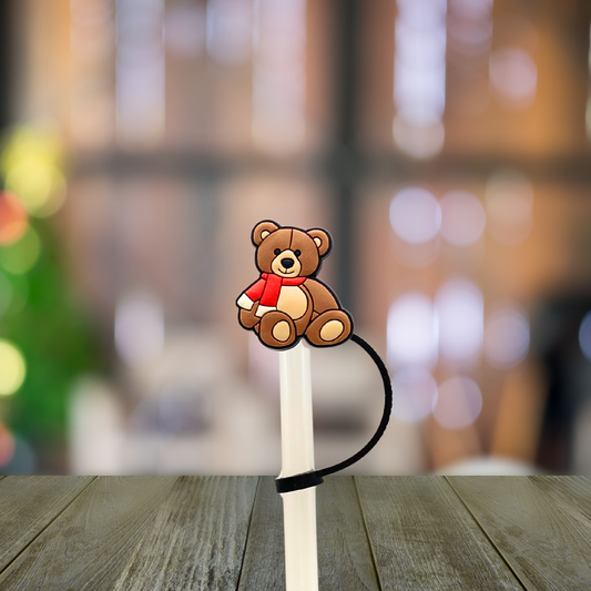 Christmas Bear Straw Topper