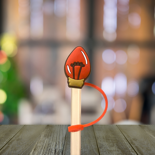 Red Christmast Light Straw Topper