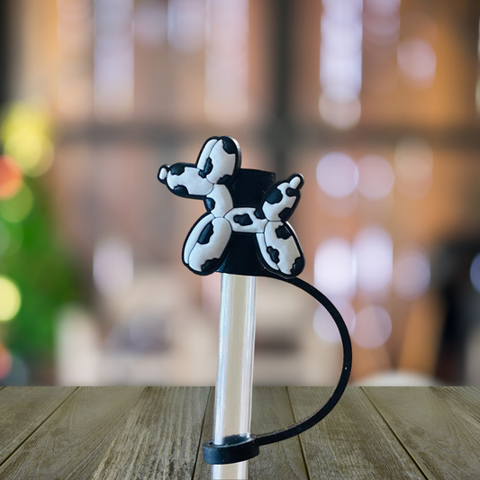 Cow Balloon Dog Straw Topper