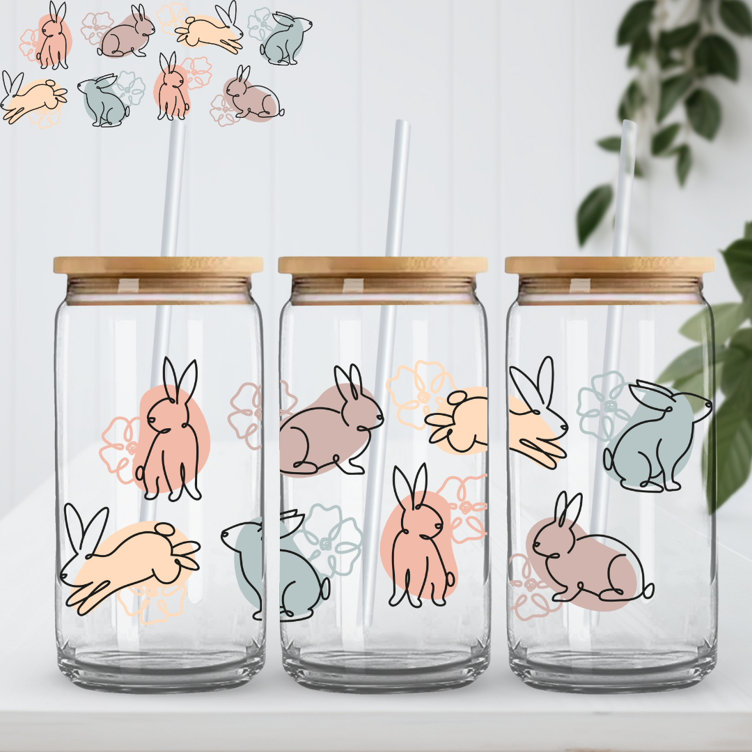 Bouncing Bunnies Glass Cup