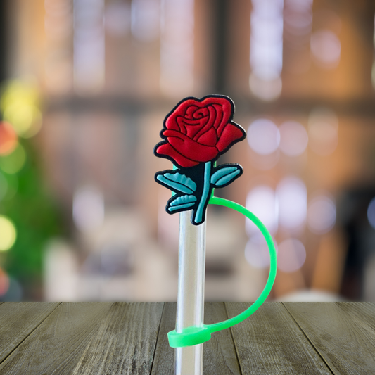 Stemmed Rose Straw Topper