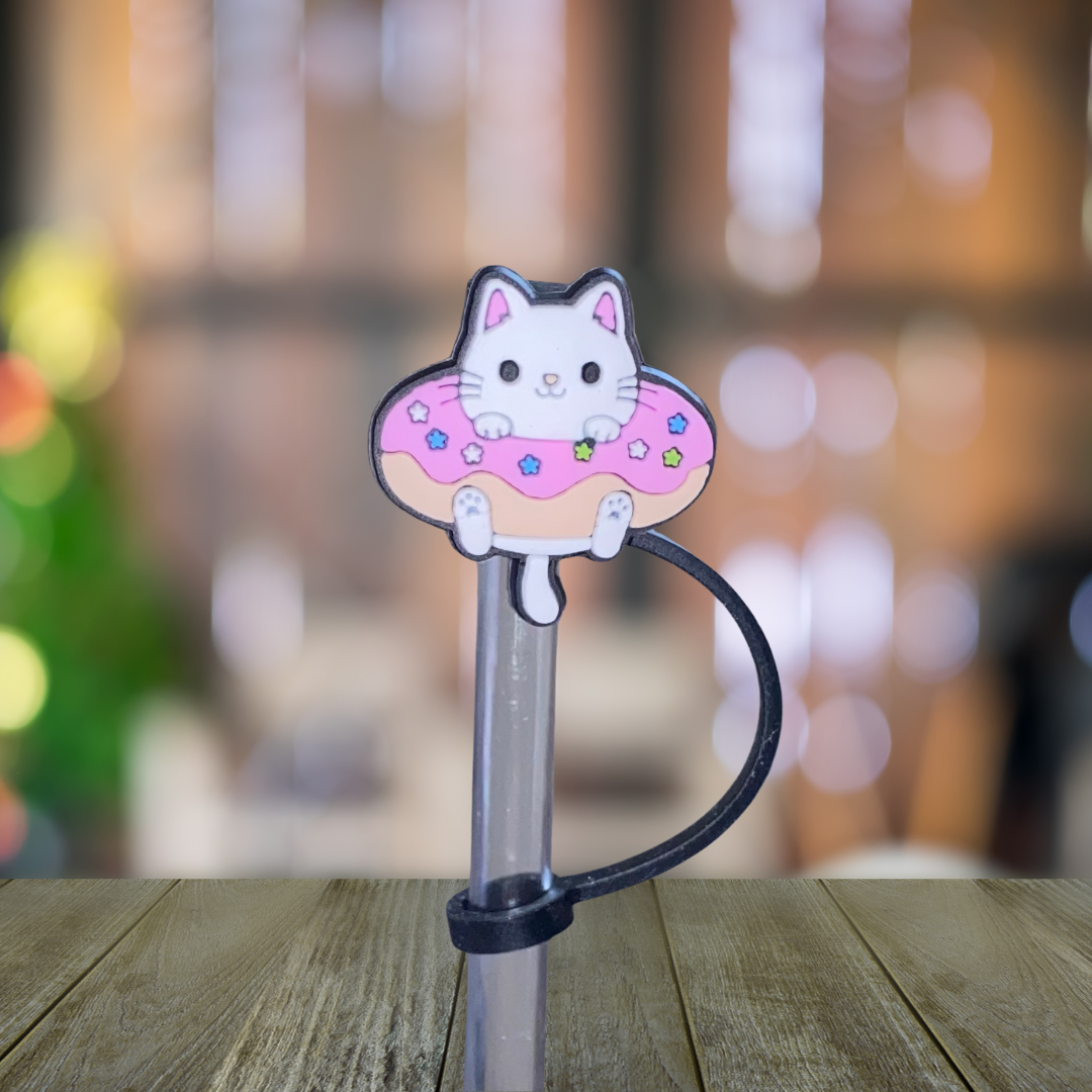 Donut Kitty Straw Topper