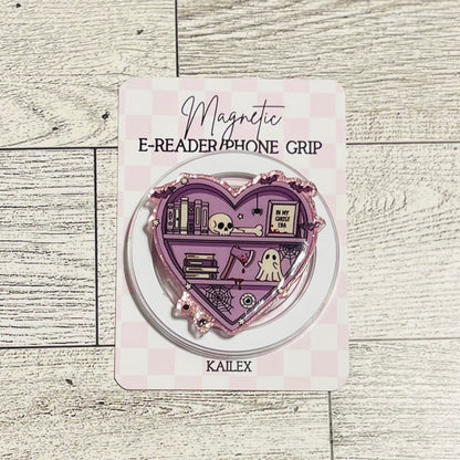 Purple In my Ghost Era Heart Bookshelf - E-Reader, Phone, Kindle Grip for all Devices Magnetic Grip