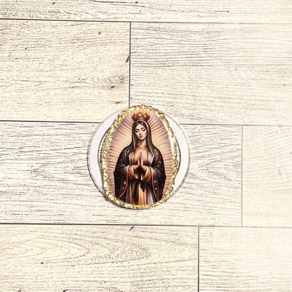 Golden Our Lady of Guadalupe with gold trim - E-Reader, Phone, Kindle Grip for all Devices Magnetic Grip