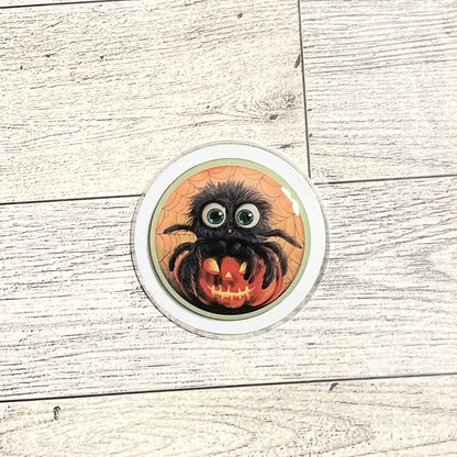 Big eyed Spider on pumpkin Halloween glow in the dark - E-Reader, Phone, Kindle Grip for all Devices Magnetic Grip