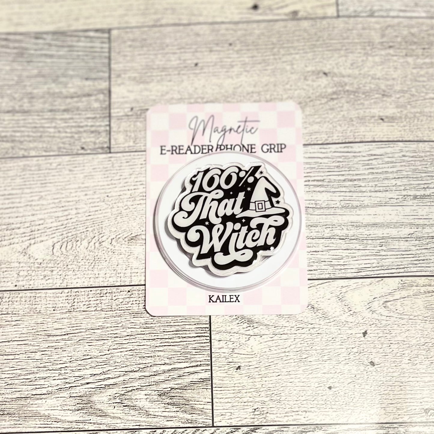 100% that Witch, black and white - E-Reader, Phone, Kindle Grip for all Devices Magnetic Grip