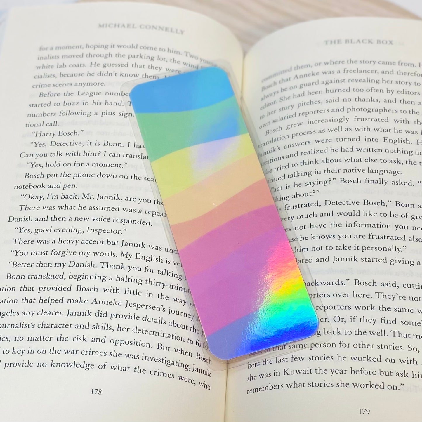 Rainbow Waves Laminated Bookmark*