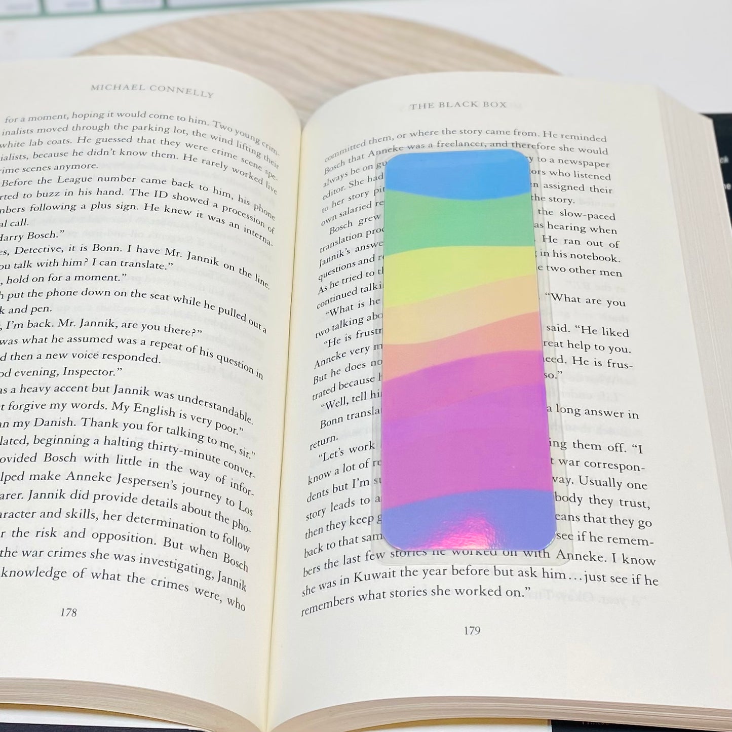 Rainbow Waves Laminated Bookmark*