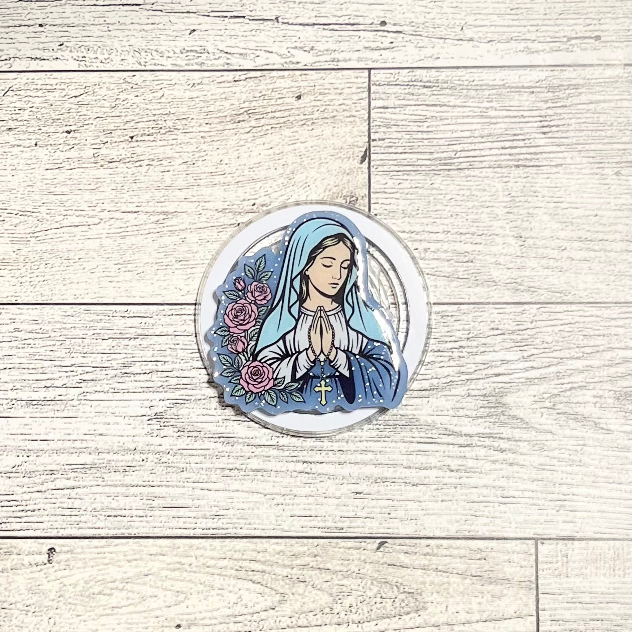 Blessed Virgin Mary in blue- E-Reader, Phone, Kindle Grip for all Devices Magnetic Grip