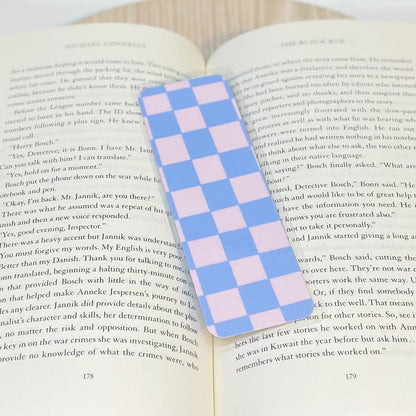 Cotton Candy Checkered Laminated Bookmark