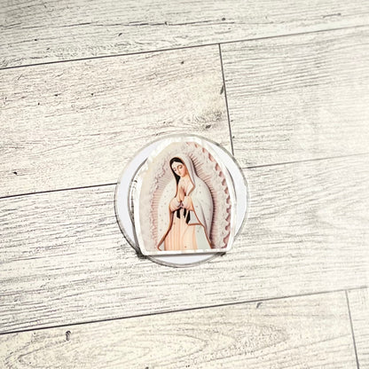 Portrait of Our Lady of Guadalupe in White - E-Reader, Phone, Kindle Grip for all Devices Magnetic Grip