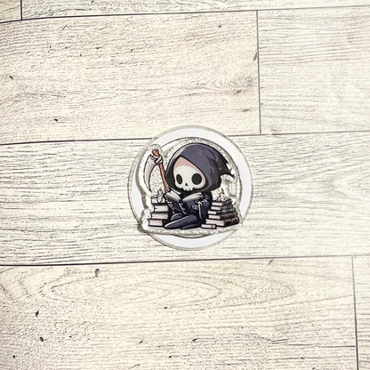 Cute Reaper Reading a book- Chibi Style - E-Reader, Phone, Kindle Grip for all Devices Magnetic Grip