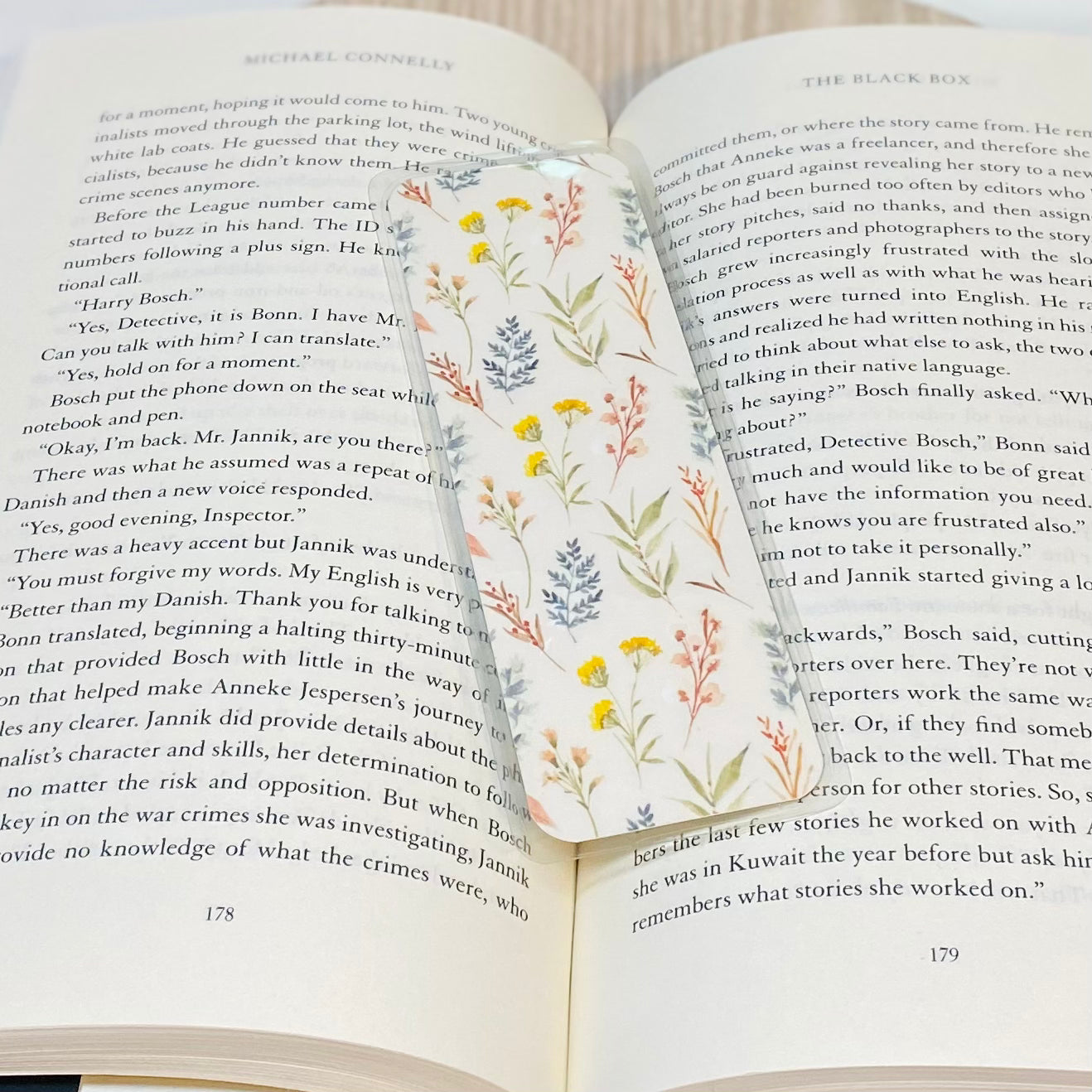 Neutral Flowers Laminated Bookmark