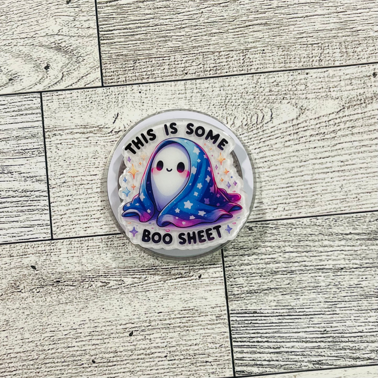 This is some BOO sheet Ghost with blue blanket - E-Reader, Phone, Kindle Grip for all Devices Magnetic Grip