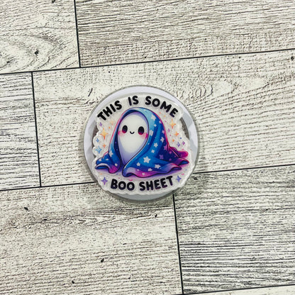 This is some BOO sheet Ghost with blue blanket - E-Reader, Phone, Kindle Grip for all Devices Magnetic Grip