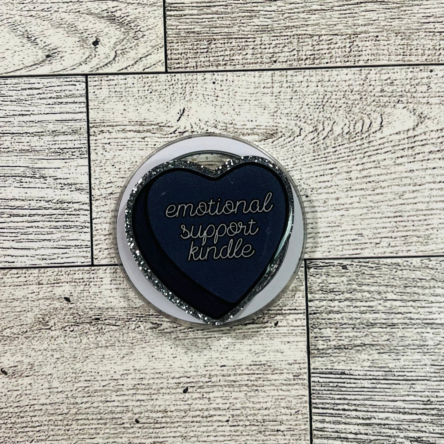 Emotional Support Kindle black heart - E-Reader, Phone, Kindle Grip for all Devices Magnetic Grip