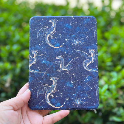 7" Mystical Dragons Kindle case for Colorsoft and Paperwhite 12th Gen. magnetic case with clear back, removable back with handle