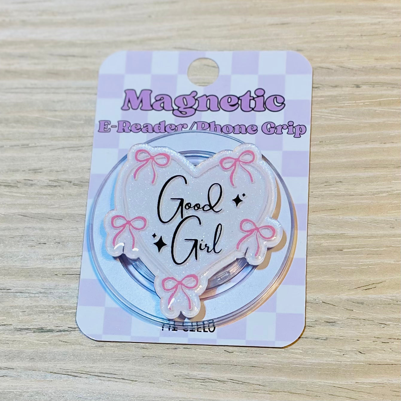 Good Girl E-Reader, Phone Grip for all Devices - Magnetic or Adhesive