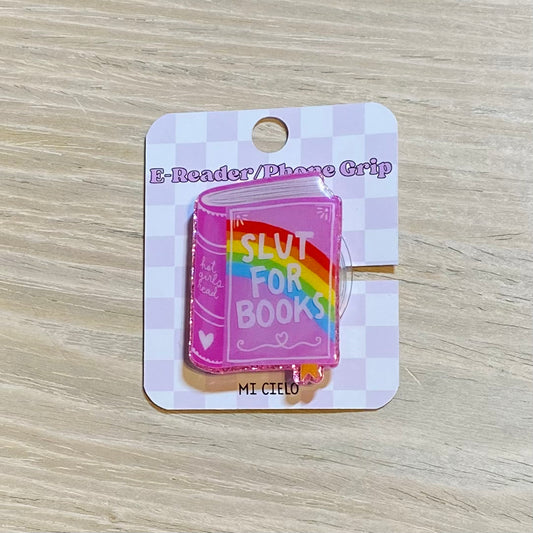 Slut For Books E-Reader, Phone Grip for all Devices - Magnetic or Adhesive